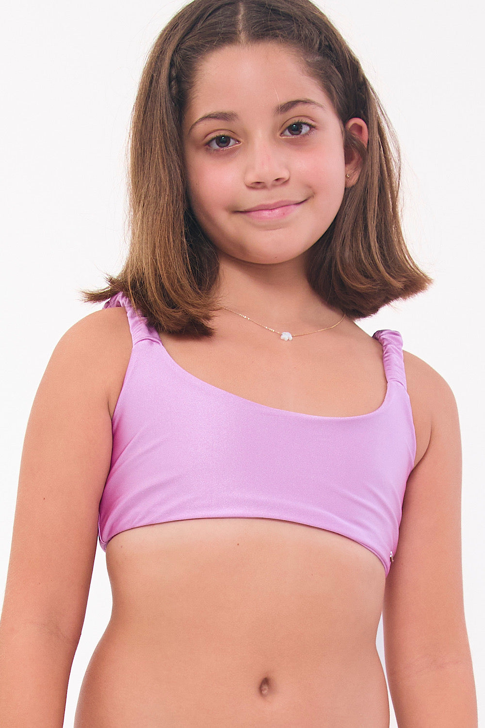 Top Brisas teens lila satinado