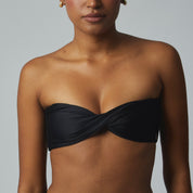 Top Olivia Negro satinado reversible a mate