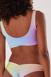 Bottom Cocos arcoiris print reversible a lila mate