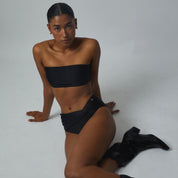 Top Olivia Negro satinado reversible a mate