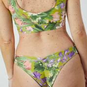 Bottom Cocos flores verdes reversible a verde militar oscuro