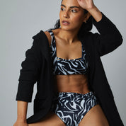 Top África Black and White reversible a negro