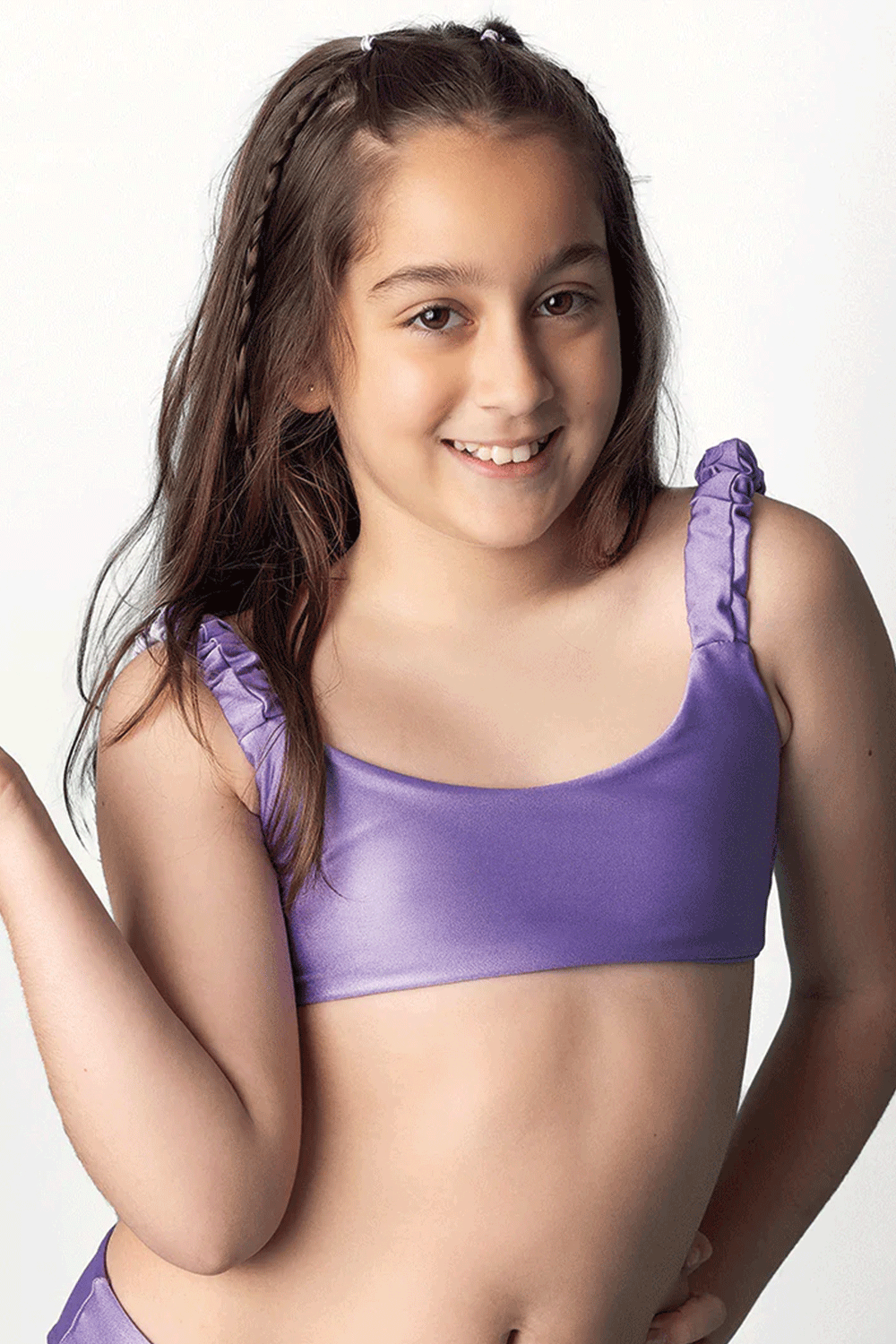 Top Brisas Morado satinado teens