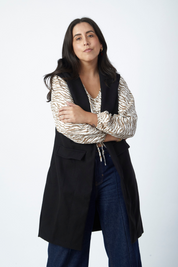 Blusa Verona Zebra Crema manga larga