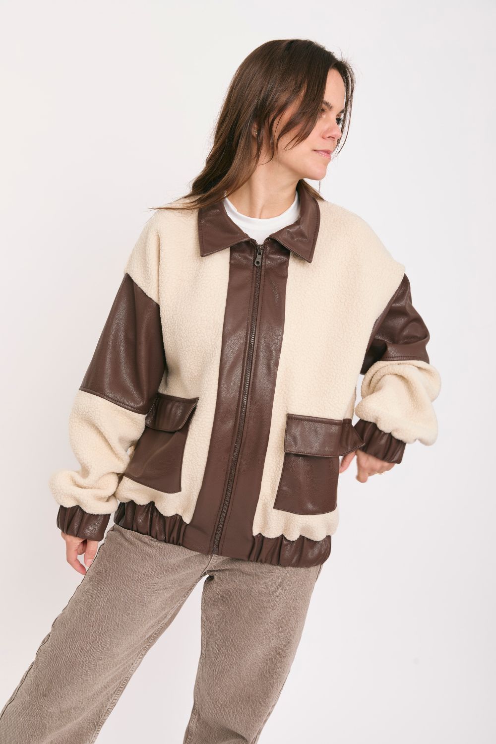 Casaca Sevilla Ivory con marrón