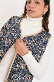 Chaleco Londres Azul reversible a beige