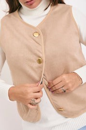 Chaleco Londres Azul reversible a beige