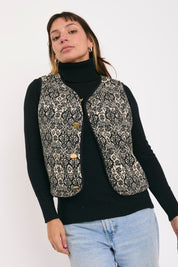 Chaleco Londres Crema reversible a negro