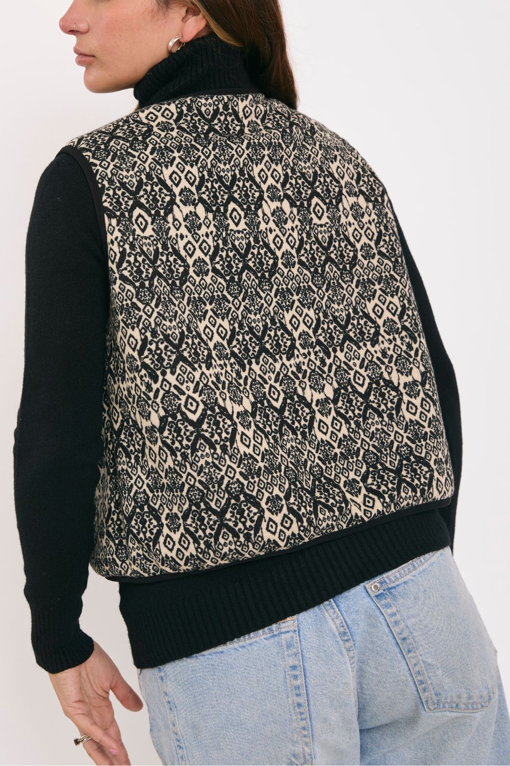 Chaleco Londres Crema reversible a negro