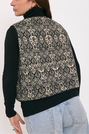 Chaleco Londres Crema reversible a negro