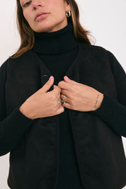 Chaleco Londres Crema reversible a negro