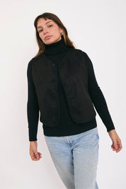 Chaleco Londres Crema reversible a negro