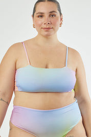 Bottom Piccola Arcoiris print reversible a lila mate