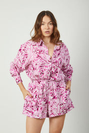 Blusa Copacabana Batik Morado print