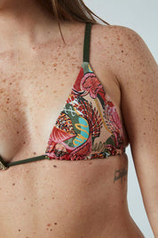 Top Gramas Hojas reversible a verde militar