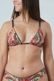 Top Gramas Hojas reversible a verde militar