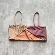 Top Waikiki Geométrico tierra satinado