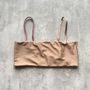 Top Waikiki Geométrico tierra satinado