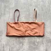 Top Waikiki Geométrico tierra satinado