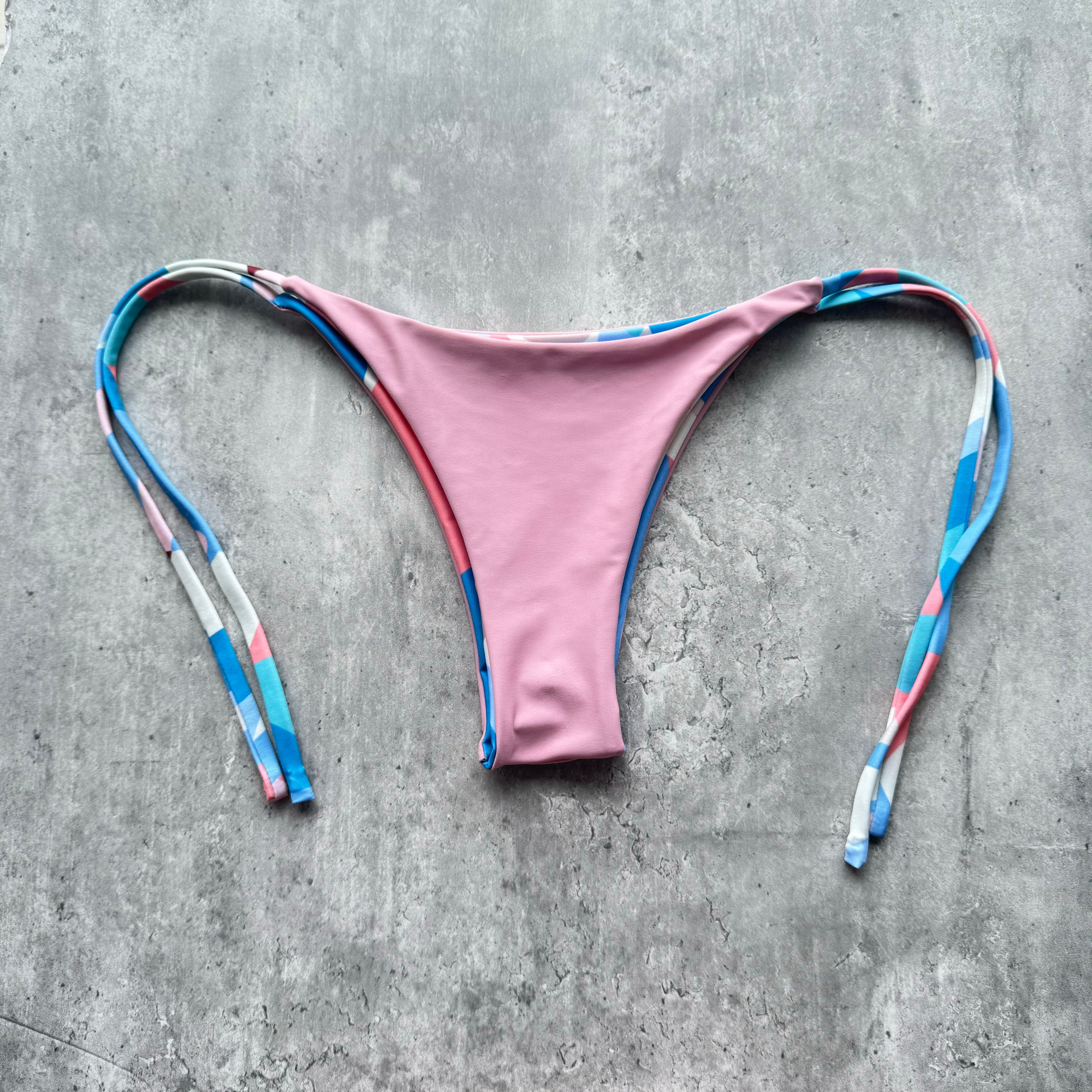 Bottom Totoritas Celeste print reversible a palo rosa