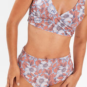 Bottom Bora Flores celeste reversible durazno