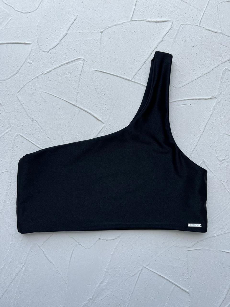 Top Punta Hermosa Negro satinado reversible a mate