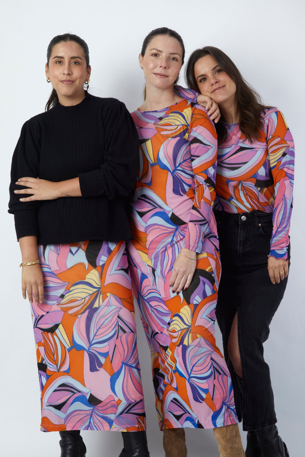 Vestido Viña Hojas naranjas print