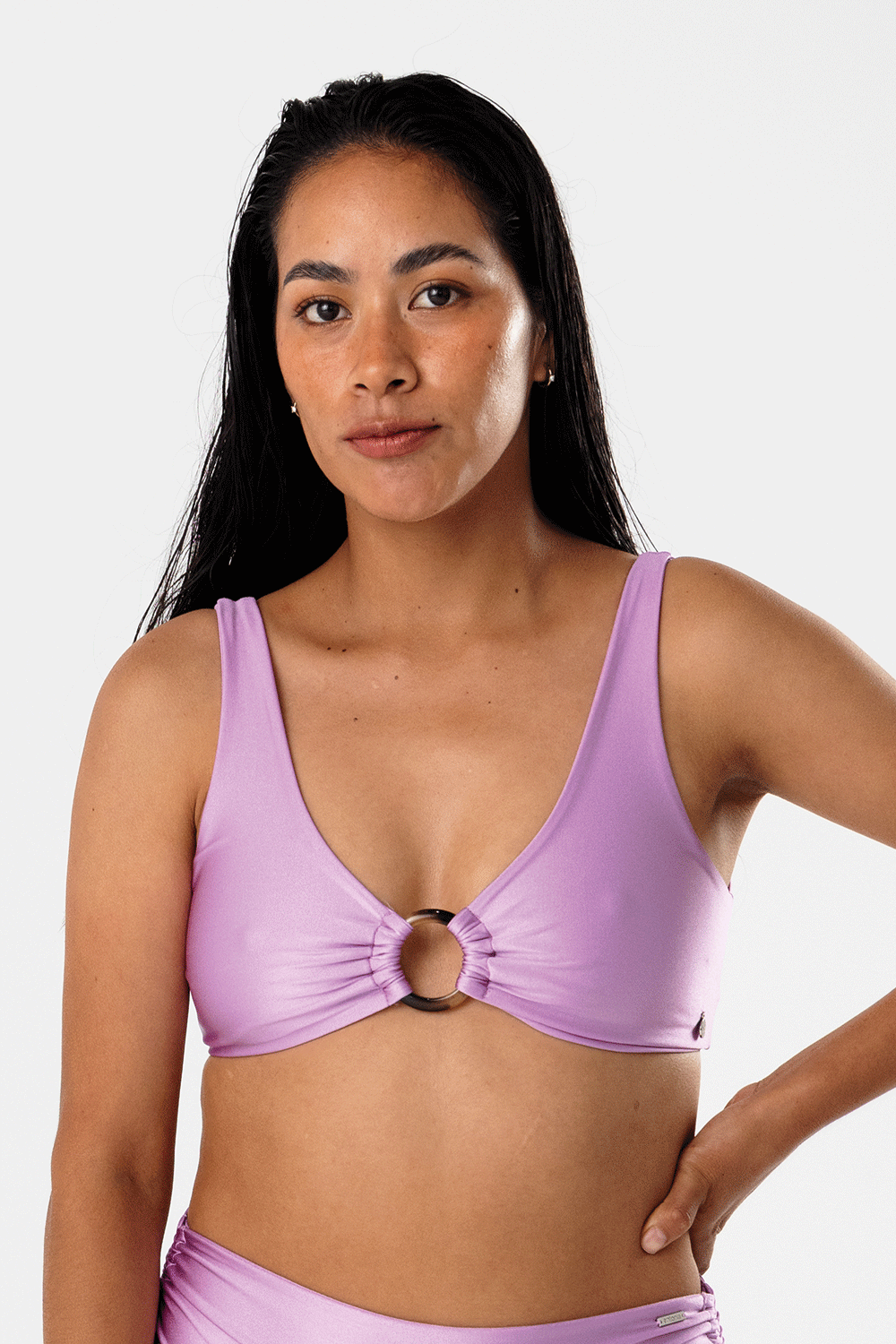 Top Cabo Lila Satinado