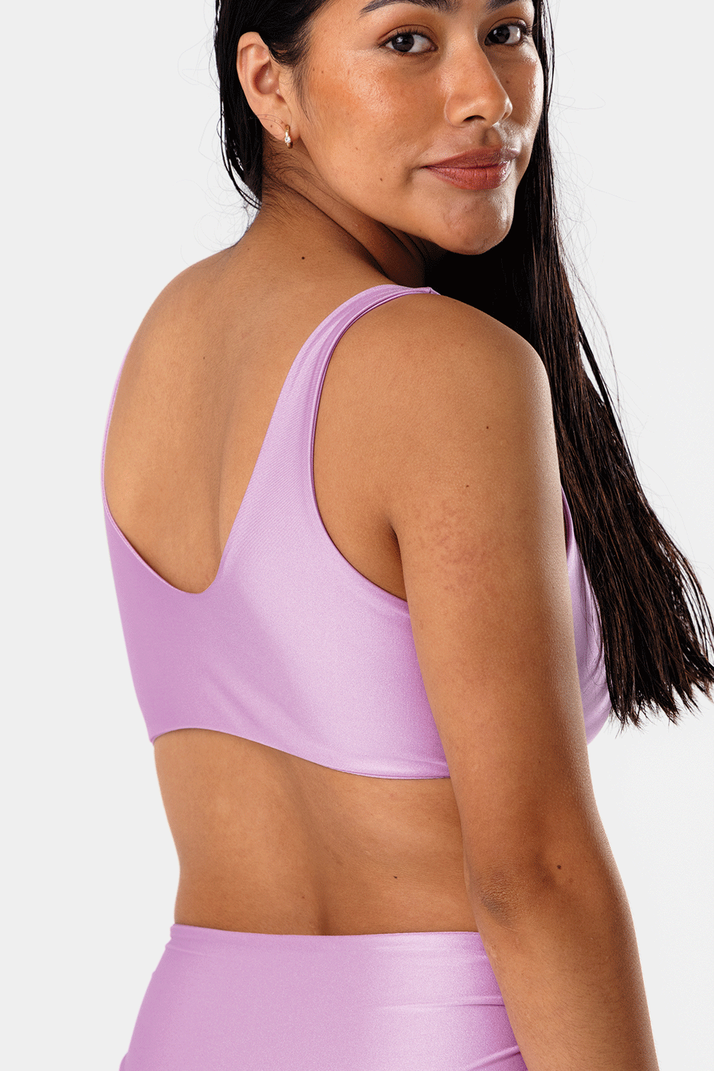 Top Cabo Lila Satinado