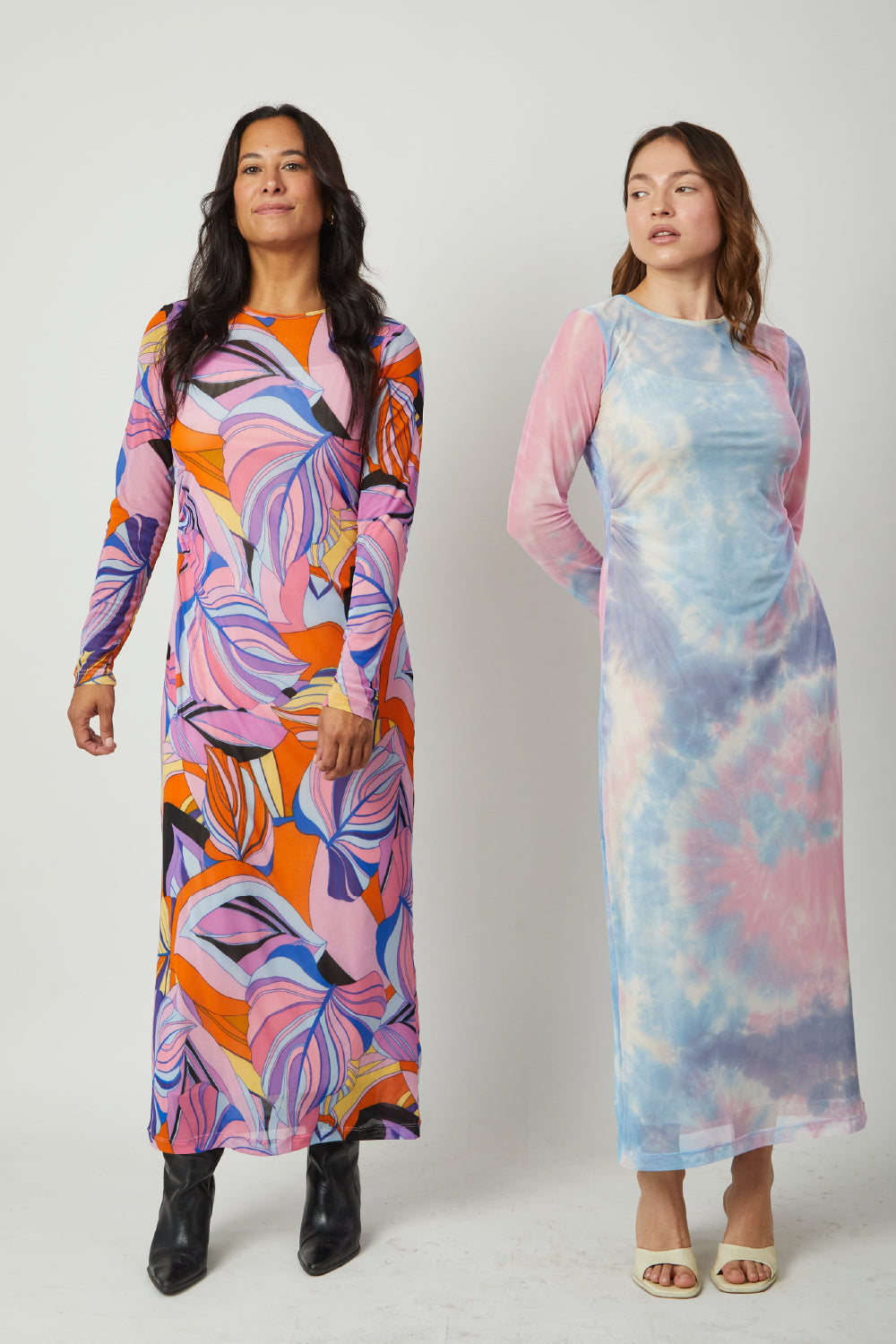 Vestido Viña Hojas naranjas print