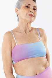 Top Waikiki Arcoiris print reversible a lila mate