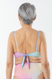 Top Waikiki Arcoiris print reversible a lila mate