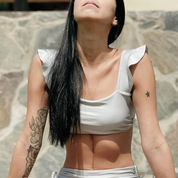 Top caballeros Plateado satinado