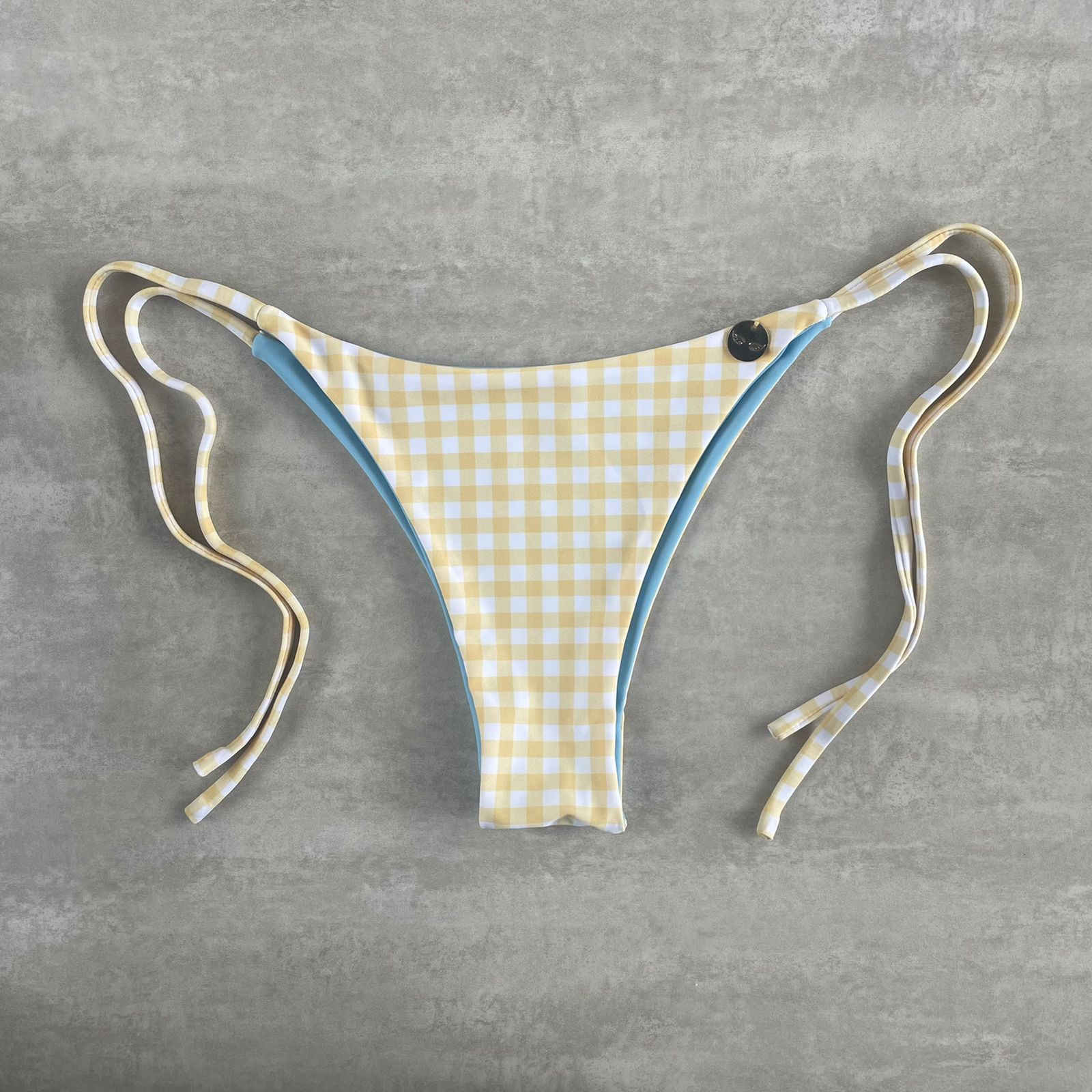 Bottom Totoritas amarillo cuadrado reversible celeste