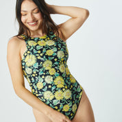 Entera Santorini sin mangas girasoles reversible a negro