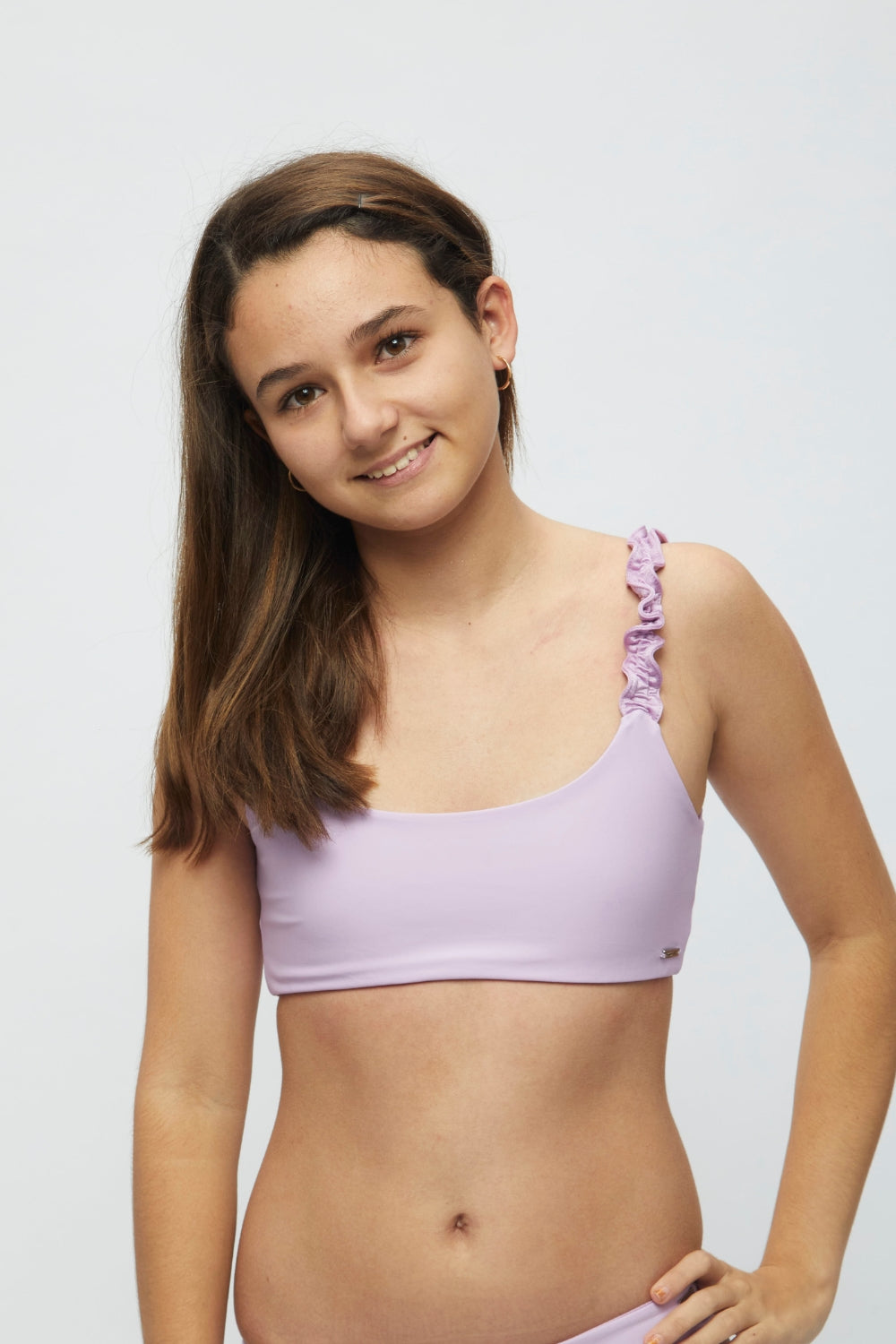 Top Brisas teens Lila mate reversible a satinado
