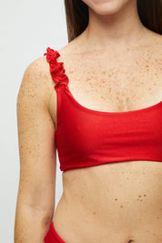 Top Brisas Rojo satinado reversible a mate