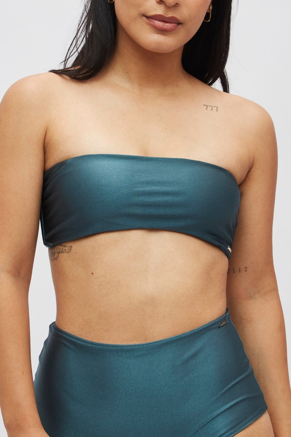 Top Waikiki Verde oscuro satinado