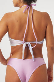 Top Nasau Aire reversible a lila satinado