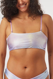 Top Waikiki Aire reversible a lila satinado