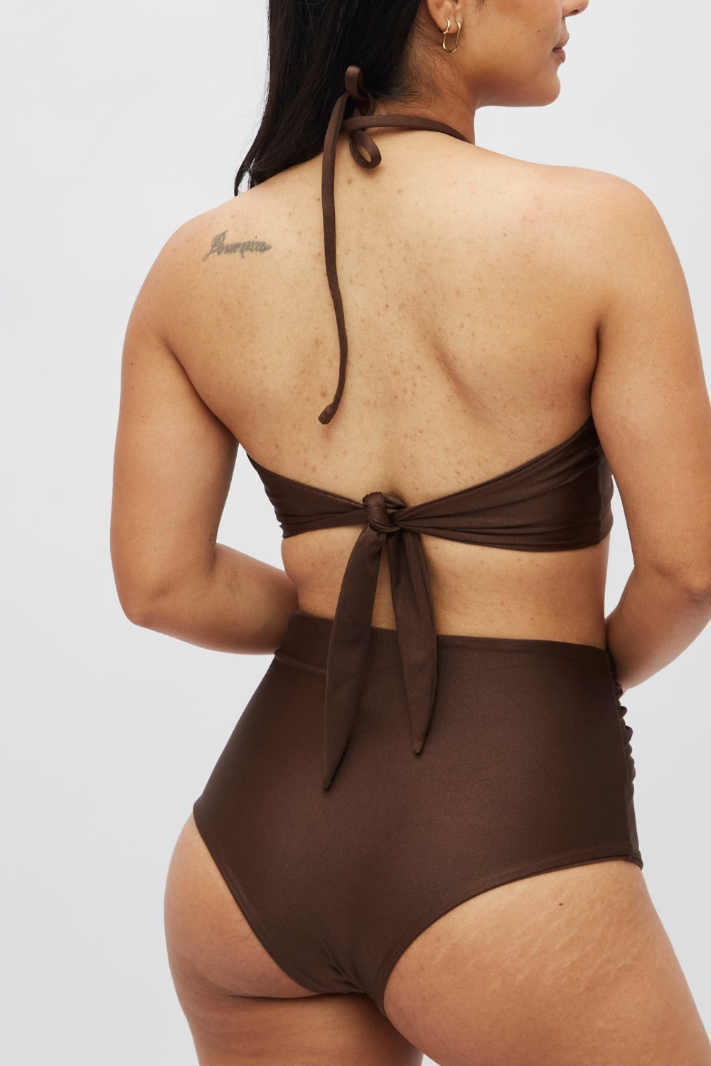 Top Nasau Marrón satinado reversible a mate