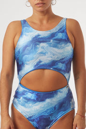 Entera Porto Agua satinado reversible a azul claro