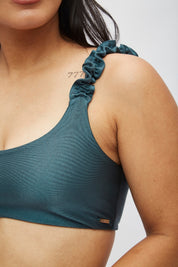 Top Brisas Verde oscuro satinado