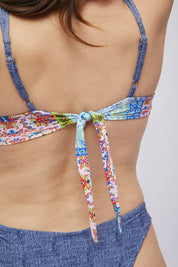 Top La Mina Patchwork denim
