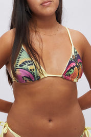Top Gramas Mariposa Tropical reversible a amarillo pastel