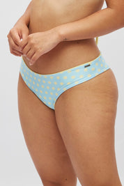 Bottom Gaviotas Lunares celeste reversible a amarillo pastel