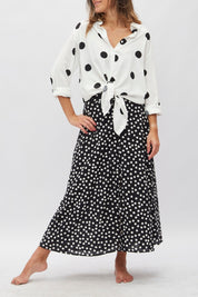 Blusa Copacabana Blanca lunares negros