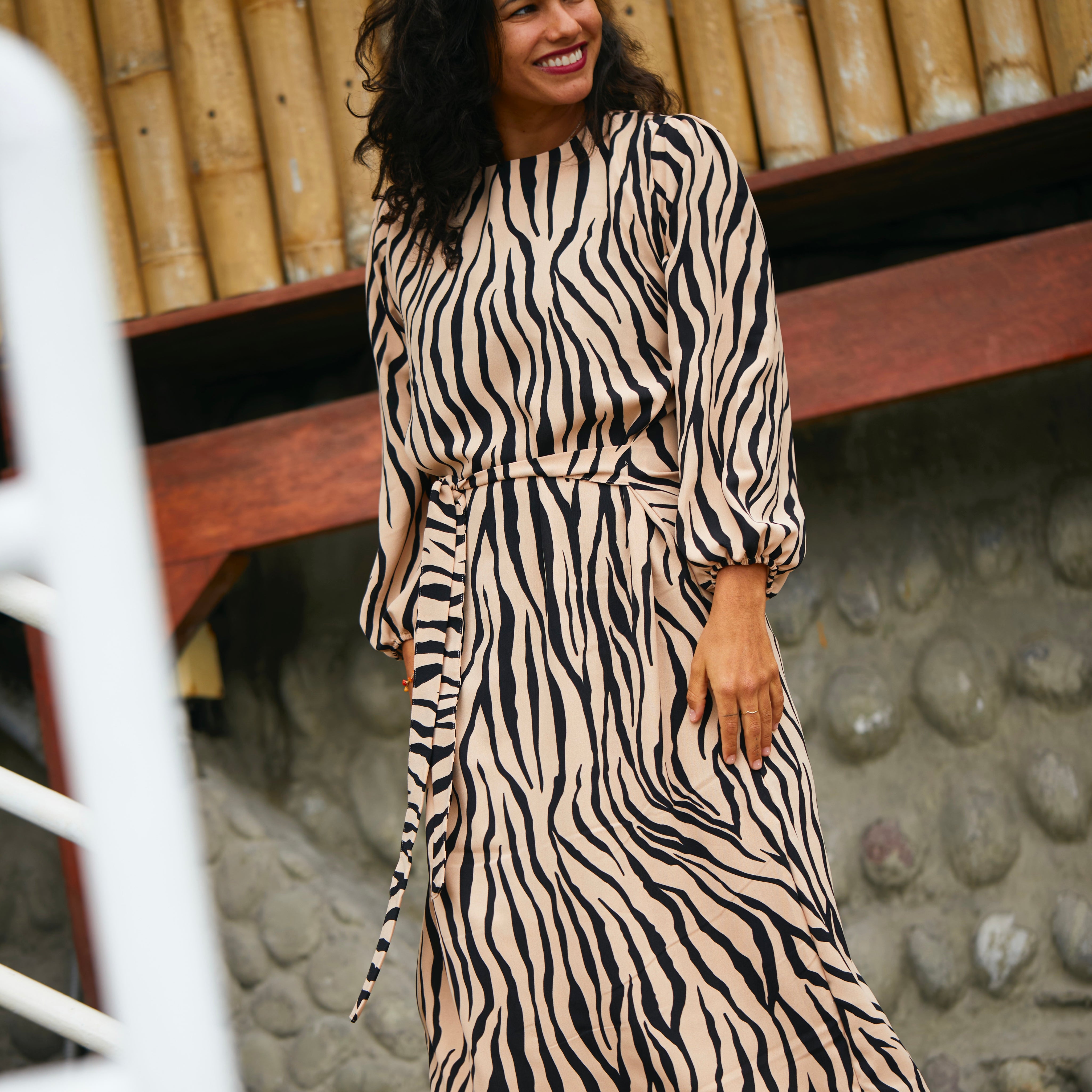 Vestido Milán Zebra Negro