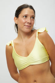 Top Palmas Amarillo pastel satinado