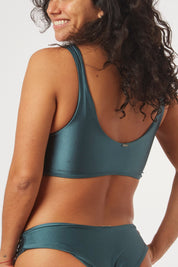 Top Saona verde oscuro satinado